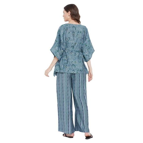 Gypsie Blu Womens Co-Ord Set Rayon Floral 2 Piece Pajamas Sets For Girls - Picture 9 of 9